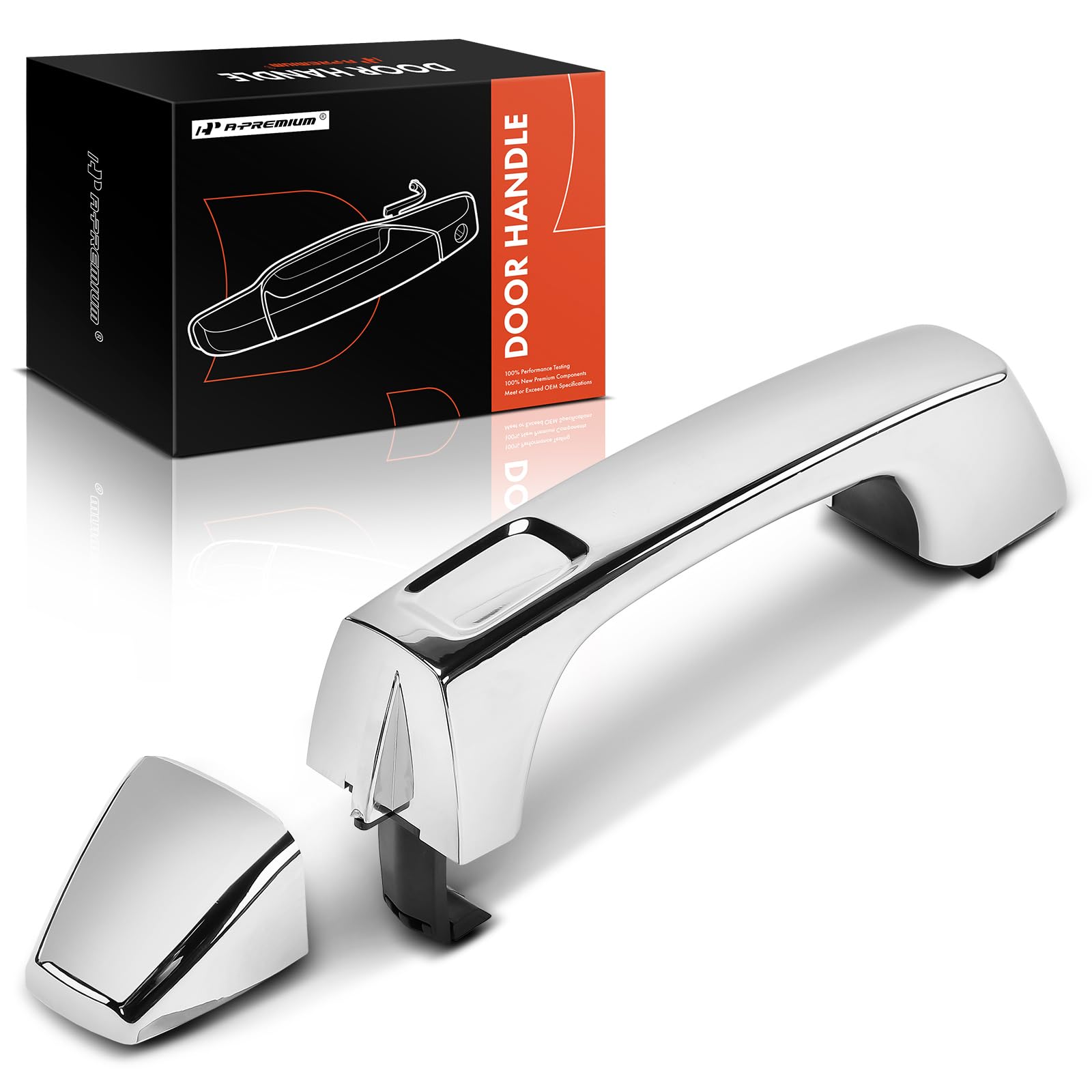 Photo 1 of A-Premium Front or Rear Exterior Door Handle Compatible with Hummer H3 2006-2010, H3T 2009-2010, Chrome, Replace# 15794315, 15932907