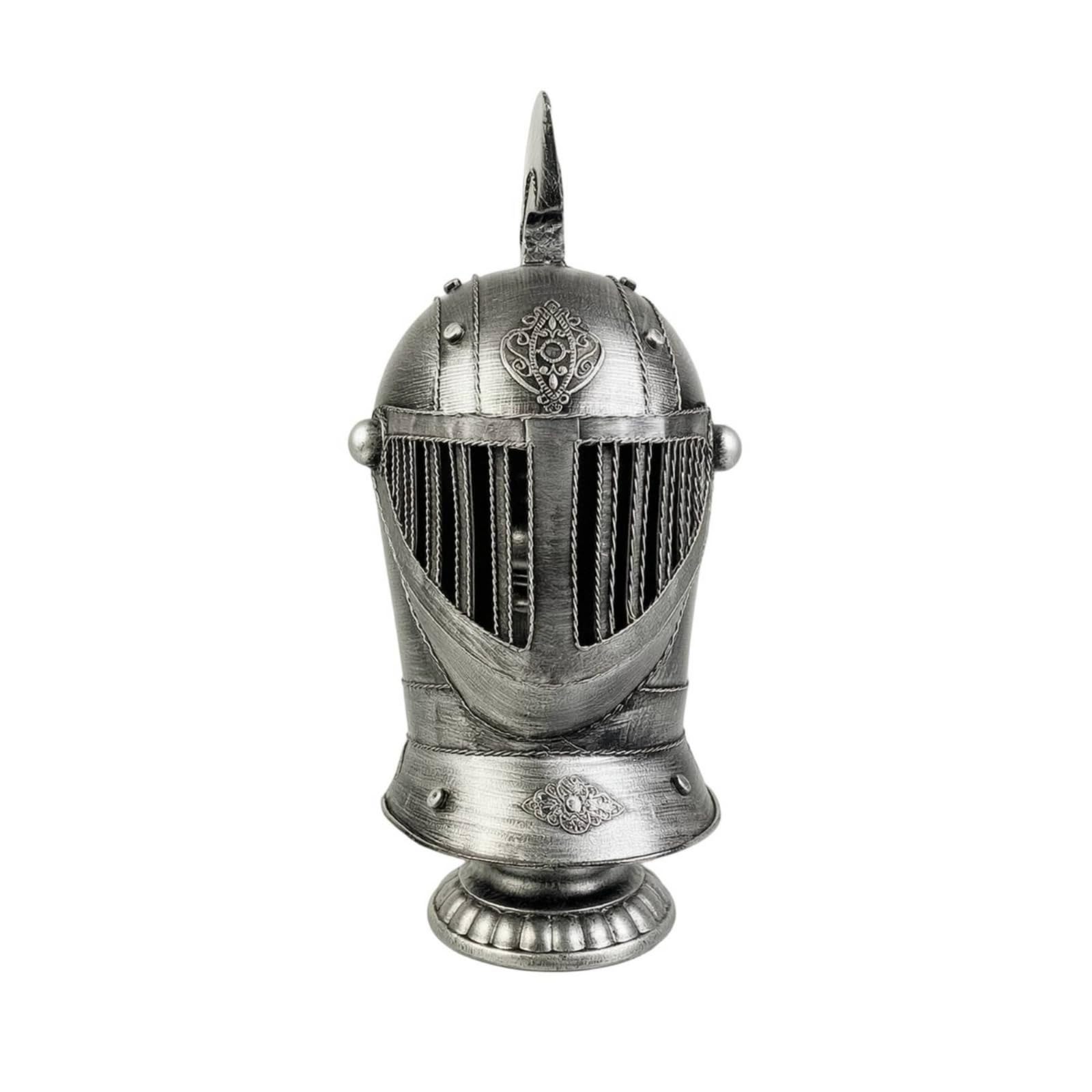 Casco Romano corativo con Envejecido Adorno Casco Romano con Soporte Clásico Figura para Estudio, Oficina, 1917 Plateado, Estilo 1917 Plateado