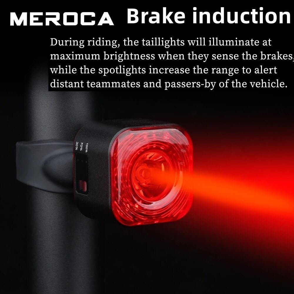 XC02 Smart Bike Fanale Posteriore 100LM LED Luminosità 500mAh Batteria IPX6 Impermeabile Luce di Avvertimento Della Bicicletta per Bici Elettriche Mountain Bike