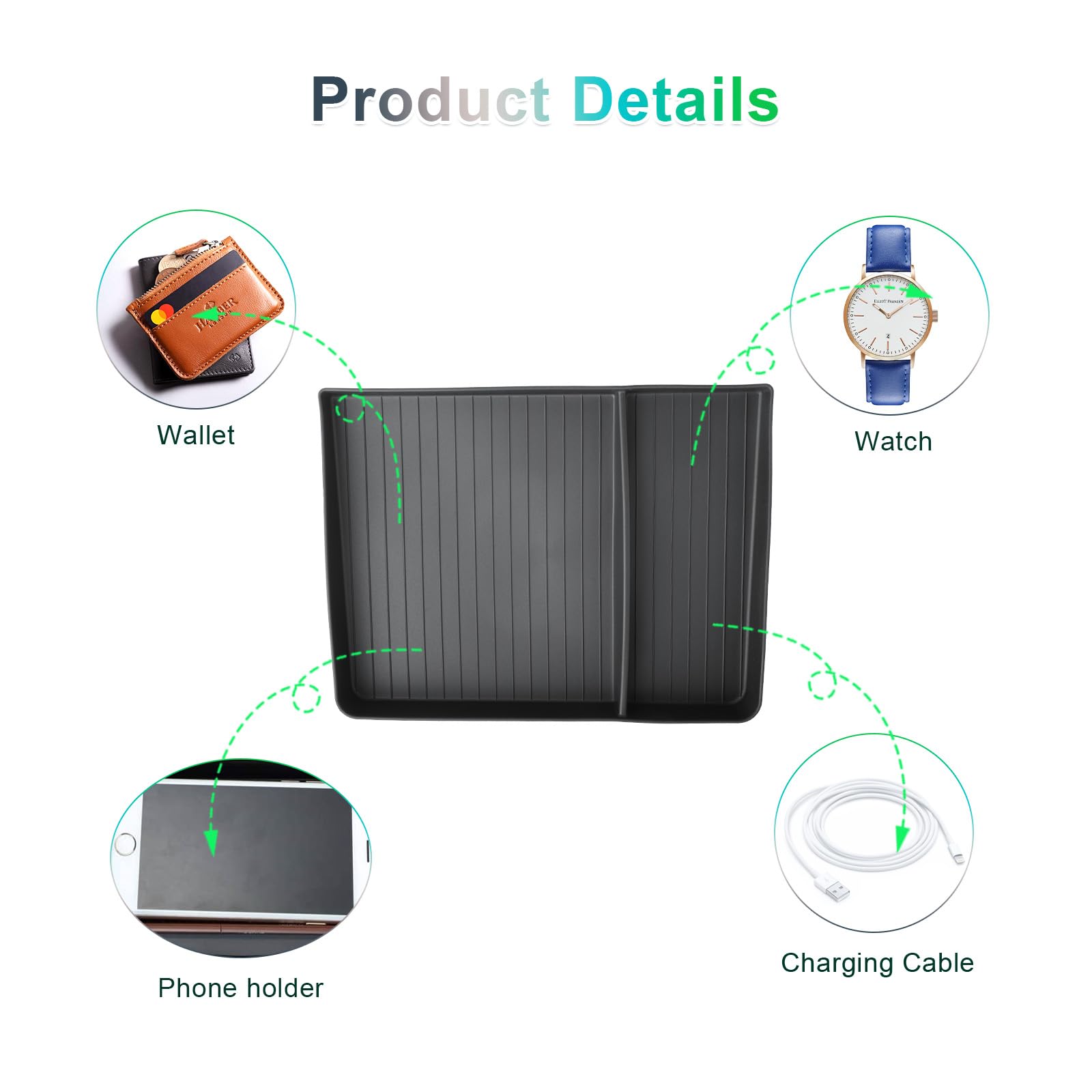 GAFAT Compatible con Hyundai Ioniq 5 N-line 2021-2025 2026 Organizador de Consola Central para Guantera, Facelift Ioniq 5 2024 Accesorios Caja de Almacenamiento, de Goma Blanda TPE, Plegable