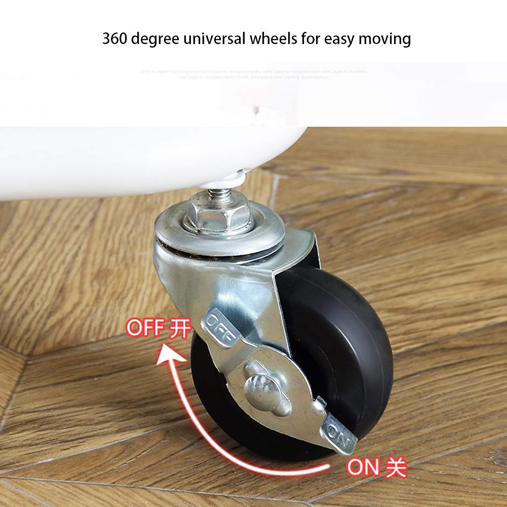 para Carrito de Almacenamiento, Carrito utilitario con Ruedas Delgado de 3 Niveles con estantes Huecos, para Cocina, despensa, baño, con Ruedas y asa para un fácil (Blanca)