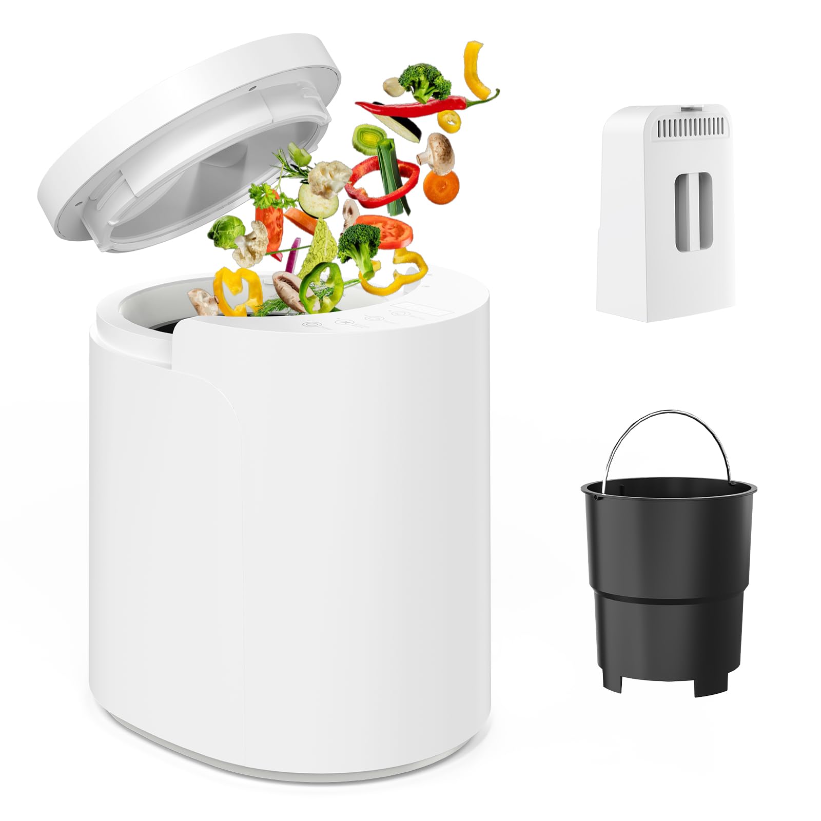 Photo 1 of Electric Composter for Kitchen, 3L Food Recycler Composter with Auto-Cleaning/Odor-Free/LED Display/Low Noise, Smart Countertop Compost Bin 4-6H Turn Food Waste into Fertilizer for Home Indoor Use