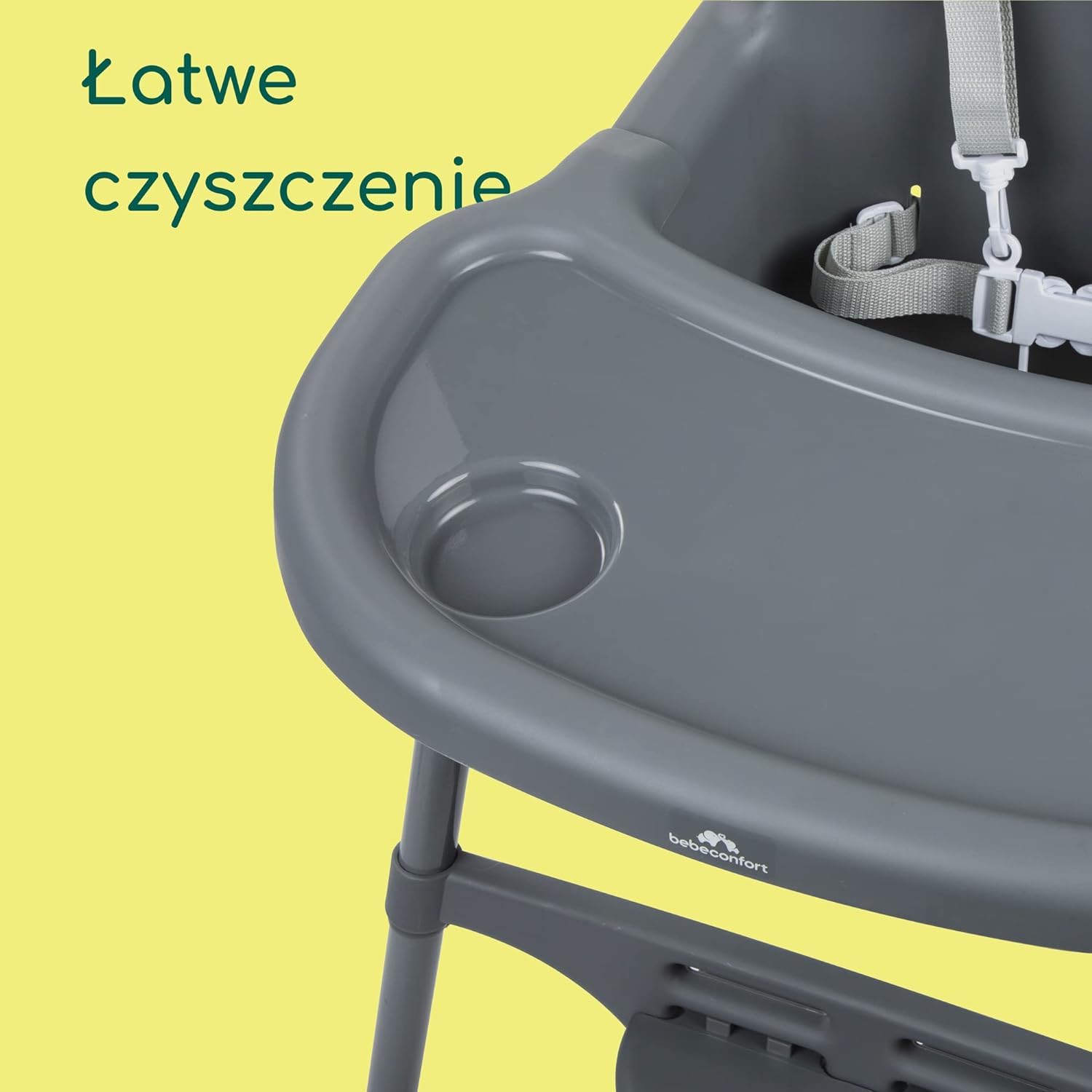 Bebeconfort Meely, regulowane kszesełko do karmienia 2 w 1 zmienia się w krzesełko dla dziecka, 6 miesięcy - 3 lata (maks. 15 kg), lekkie (3,3 kg), łatwo się czyści, 5-punktowa uprząż, Dark Grey