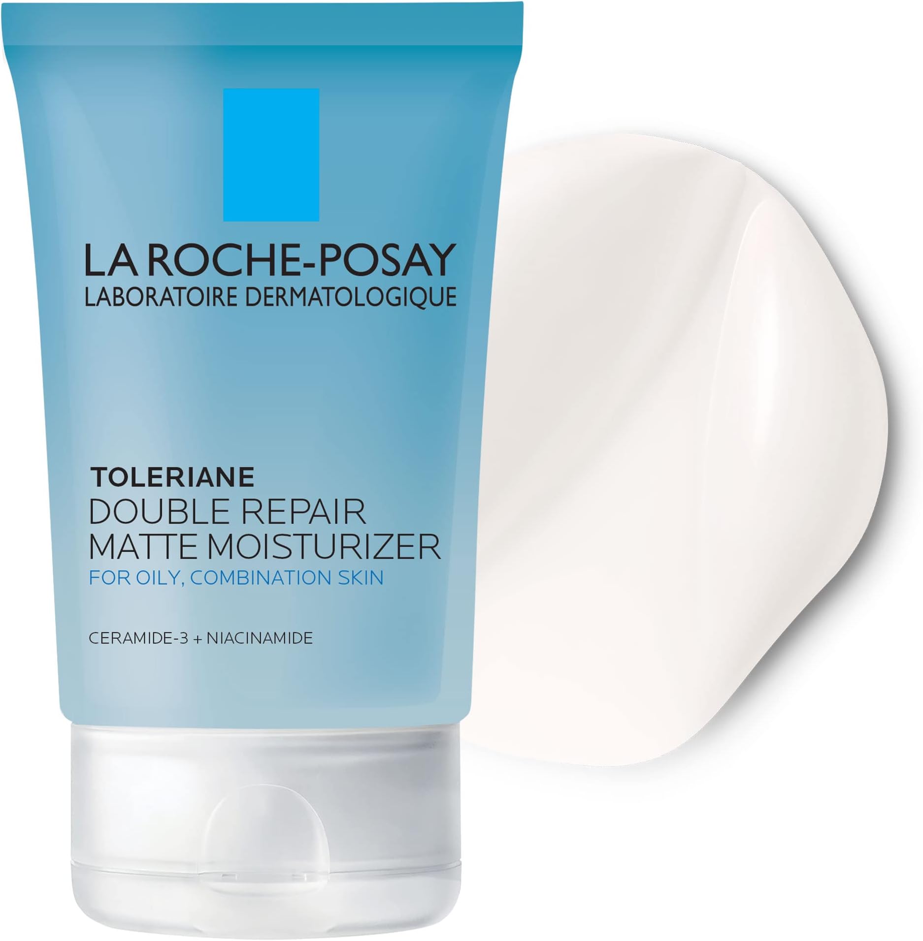 La Roche-Posay Toleriane Double Repair Matte Face Moisturizer, Daily Gel Moisturizer For Oily Skin Control with Niacinamide, Oil-Free, Non-Comedogenic, Moisturizing for Sensitive Skin