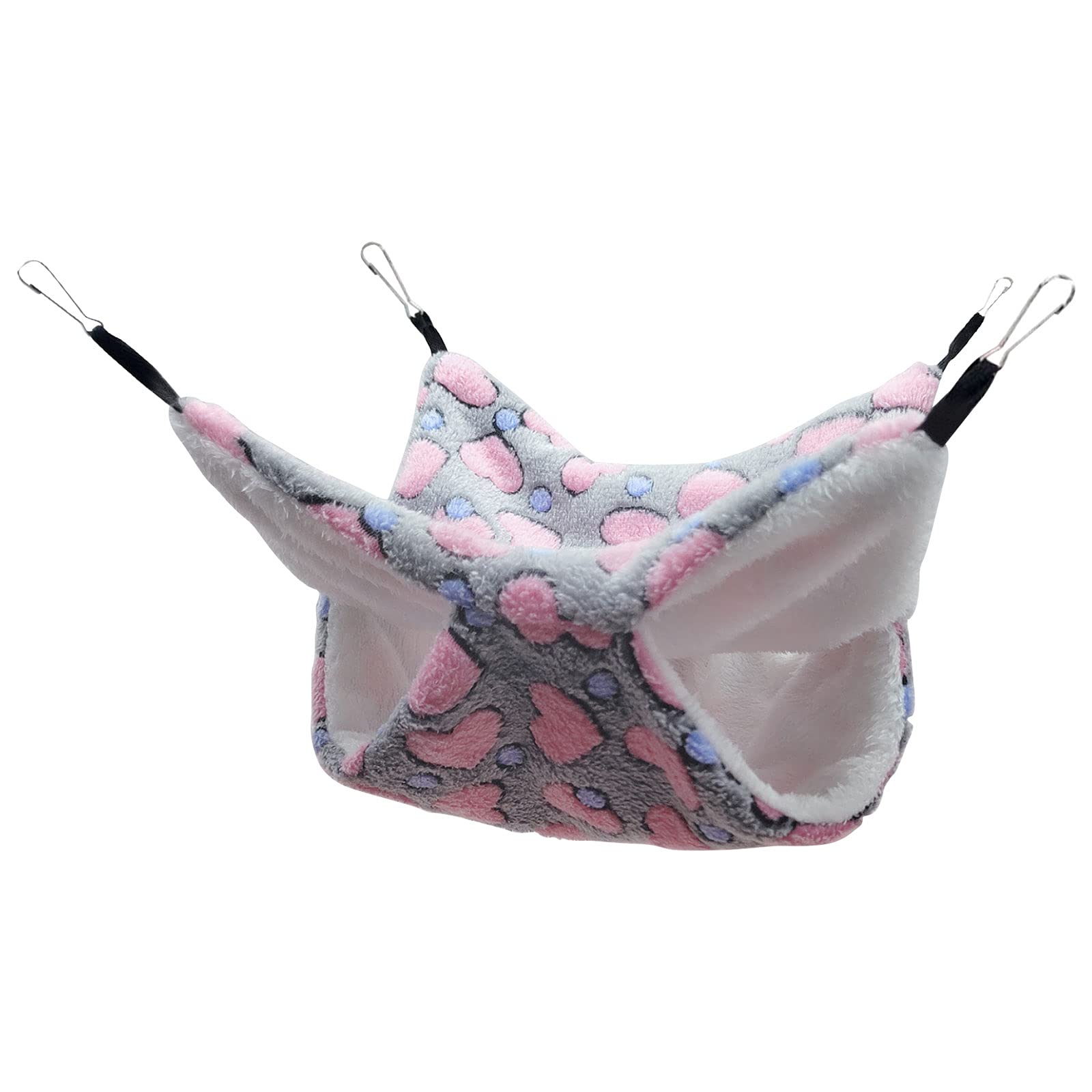 Junerain 3-Layer Pet Hammock Small Animals Hammock Bunk Pet Bed Hammock Coral Fleece Small Animal Pet Cage Soft Warm Swing Hanging Rat Bed for Small Animals Ferret Guinea Pig Rat Chinchilla