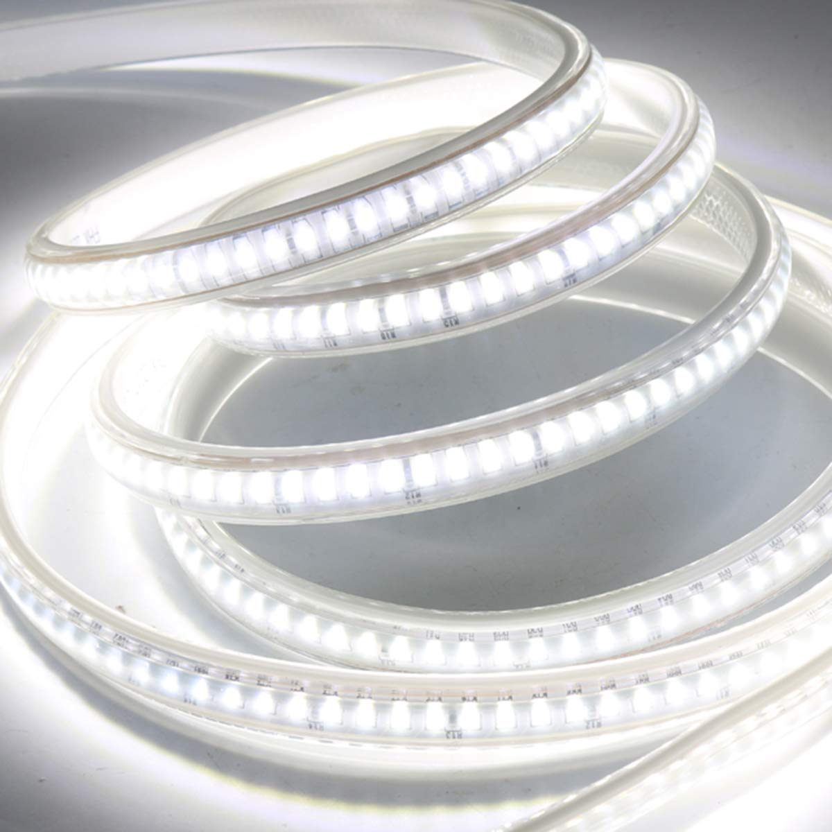 Striscia LED 25 metro Bianco Freddo, controllata tramite WIFI/APP, dimmerabile con trasformatore 220V e telecomando IR, 2835 144 LEDs/m, Timer, Musica, Impermeabile IP65