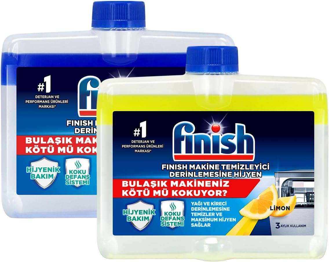 Finish Bulaşık Makinesi Temizleyicisi Limonlu & Normal (2 x 250 ml)