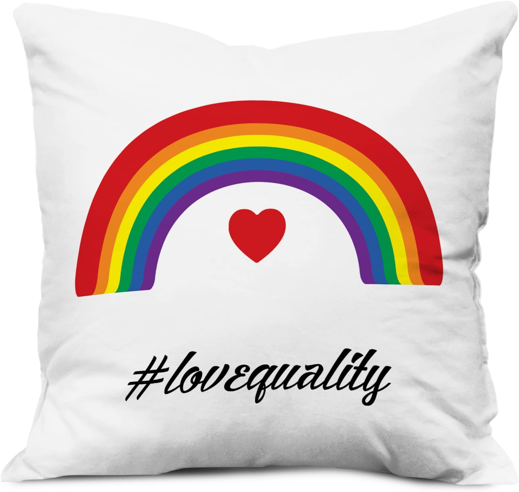 IndiCrafts Cushion Cover with Vacuum Packed Conjugated Fibre Filler, 12x12 Inches, Gift for Girlfriend Boy Friend/Gift for Husband Wife (Love Cushion E)
