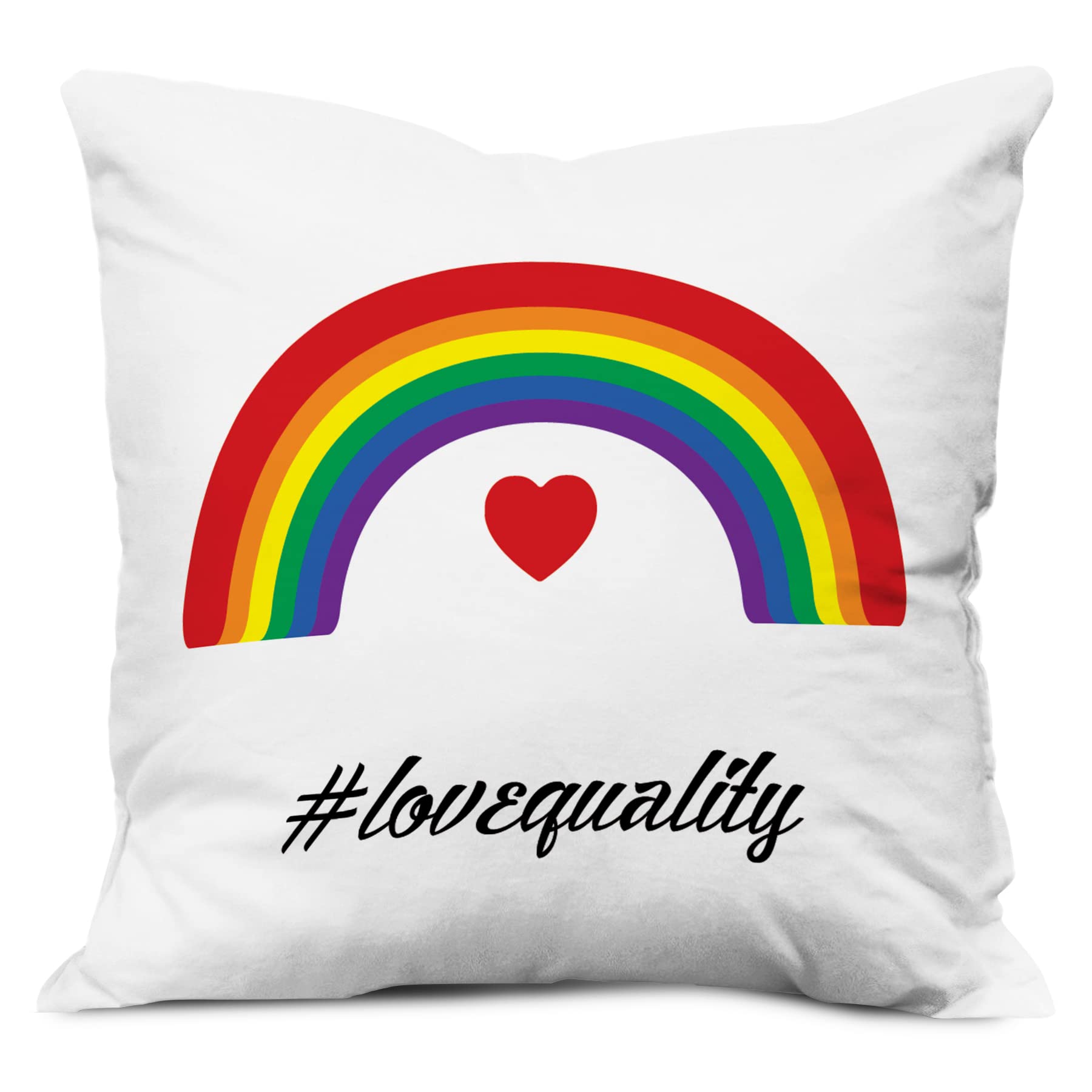 IndiCrafts Cushion Cover with Vacuum Packed Conjugated Fibre Filler, 12x12 Inches, Gift for Girlfriend Boy Friend/Gift for Husband Wife (Love Cushion E)