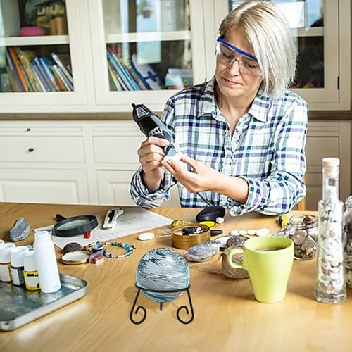 Miniatura 5 de Soporte de exhibición de bola de cristal, soporte de bola de hierro negro, soporte de globo de observación, soporte de exhibición de esfera de