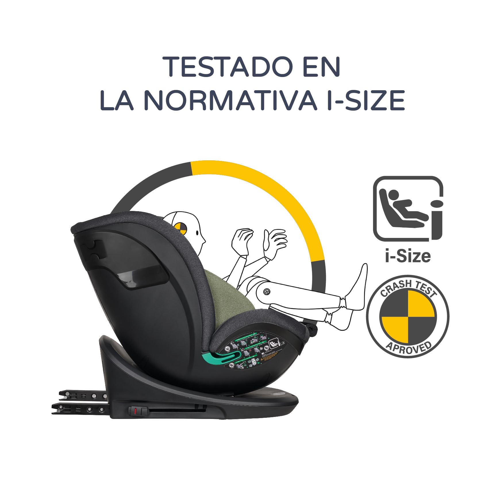 MS BabyWorld – MILOS – Silla de coche I-Size Grupo 0/1/2/3 | 40-150 cm | Isofix y Top Tether | Nacimiento a 12 años (0-36 kg) | A contramarcha hasta 18 kg | Giratoria 360º Universal