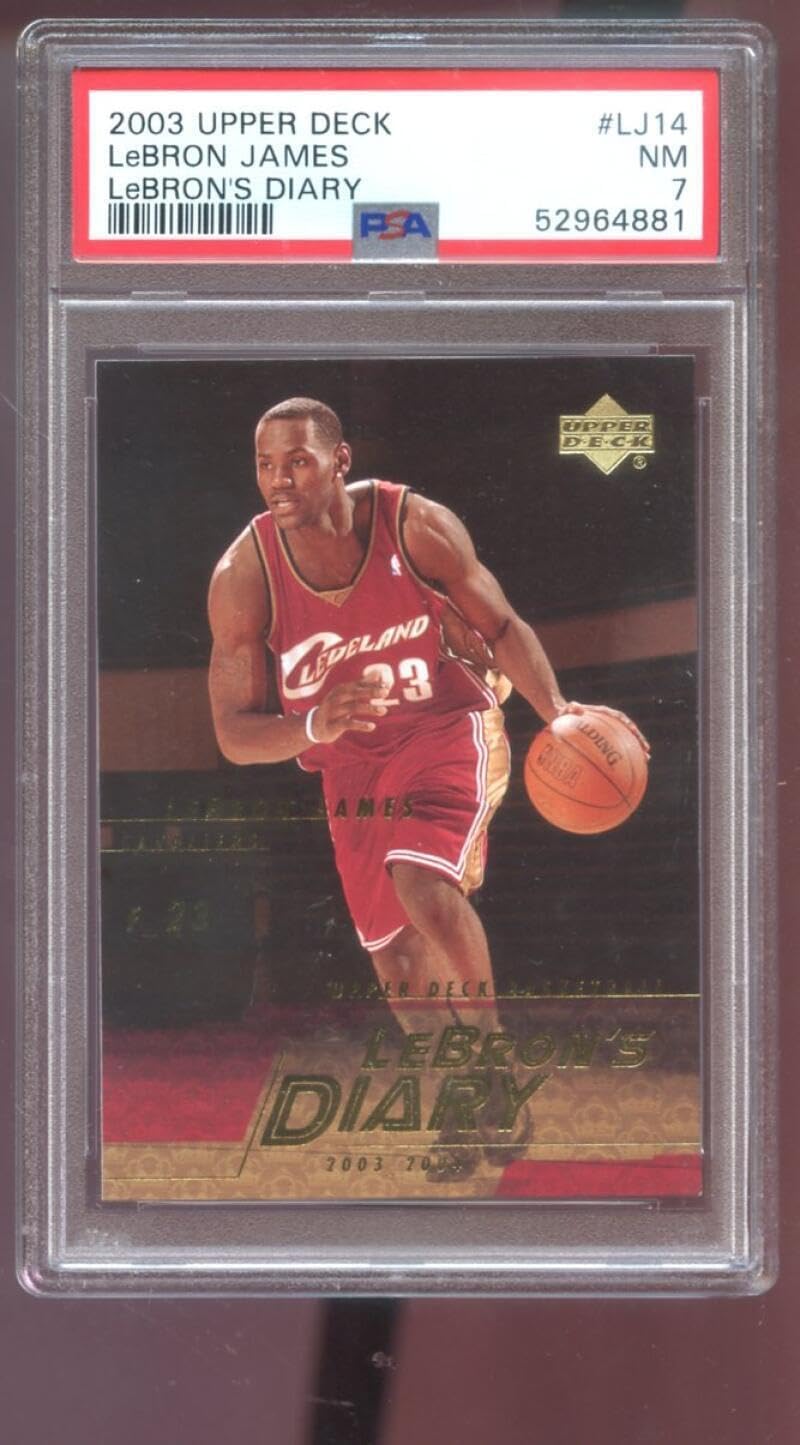 2003-04 Upper Deck #LJ14 Lebron James Diary ROOKIE RC PSA 7 Graded Card Lebron's - Basketball Slabbed Rookie Cards