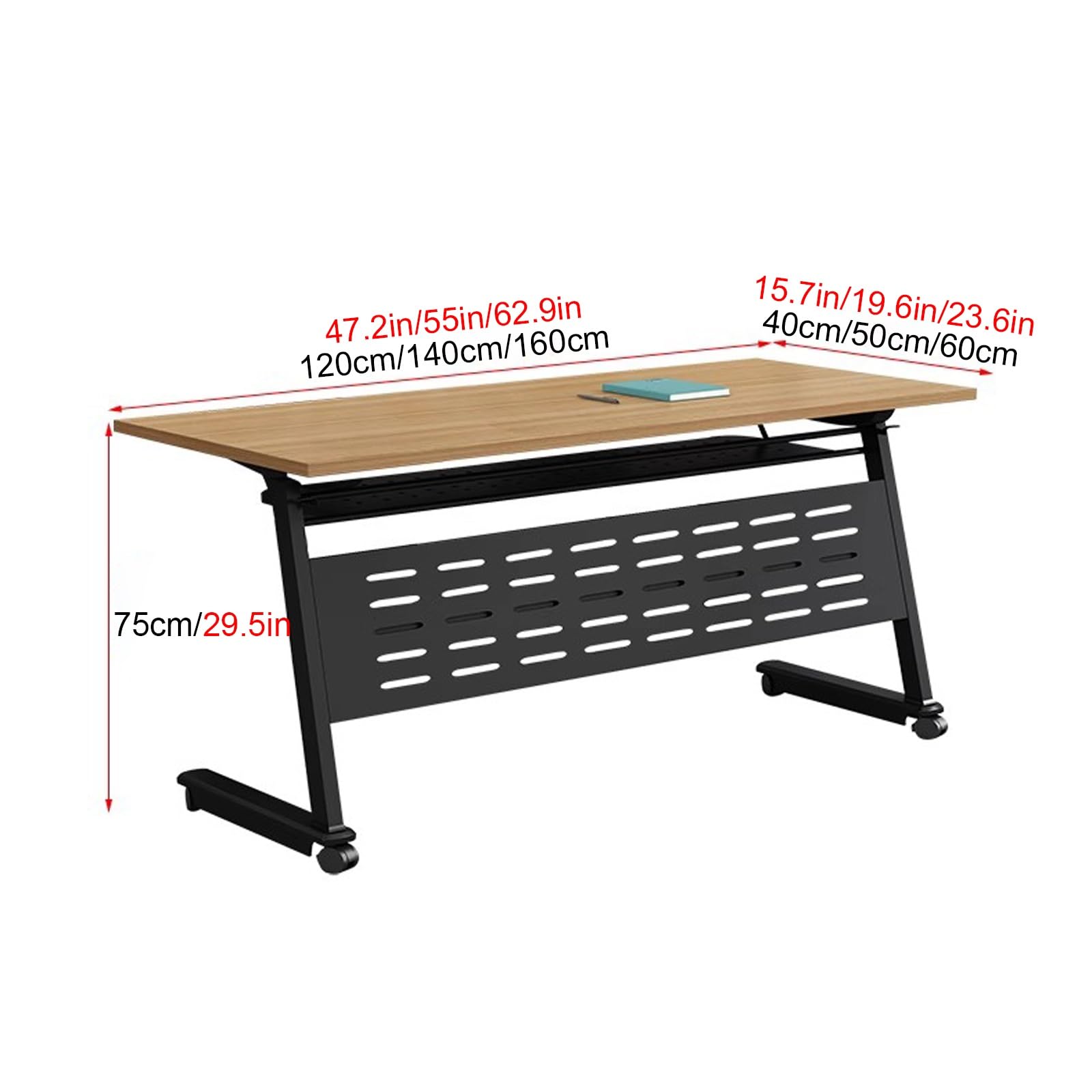 Table De Conférence Pliable, Bureau Mobile À Plateau Rabattable pour Salles De Formation et Mobilier Scolaire, Table pour Centre Multimédia