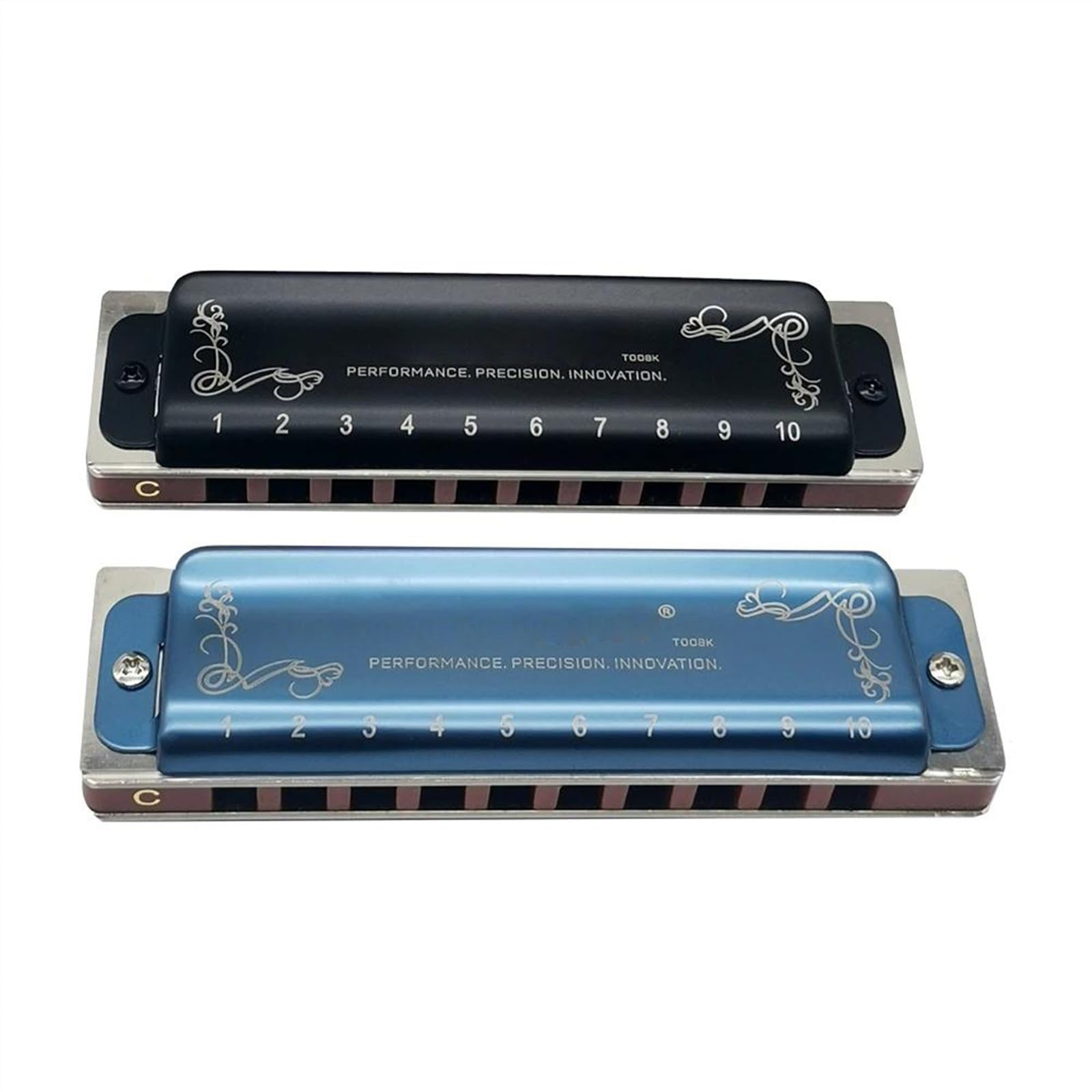 Armonica Armonica Blues a 10 fori Armonica Blues diatonica con custodia Armonica più professionale per principianti Studenti Adulti Giocatori(Blue)
