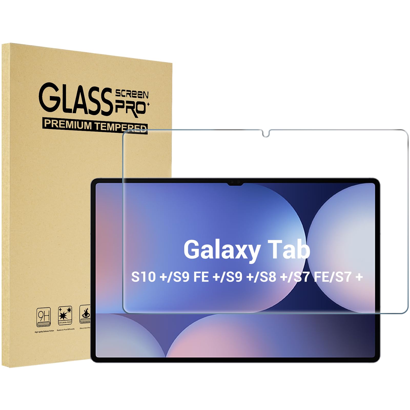 Procase 1 Pezzi Pellicola Protettiva Per Galaxy Tab S10 Plus 2024/Tab S9 Fe Plus/S9 Plus/S8 Plus/S7 FE/S7 Plus 12.4 Inch 2023 [SM-X820/X610/X810/X800/T730/T970], Vetro Temperato [Anti-Graffi]-image