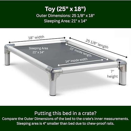 Miniatura 3 de Kuranda Cama a prueba de mordeduras - Aluminio plateado - 25" x 18" - Vinilo resistente - Humo