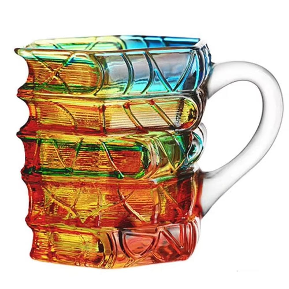 CTRLZS Coffee Cup Home Novelty Book Mug Ombré Design High Borosilicate Glass Stackable Mugs