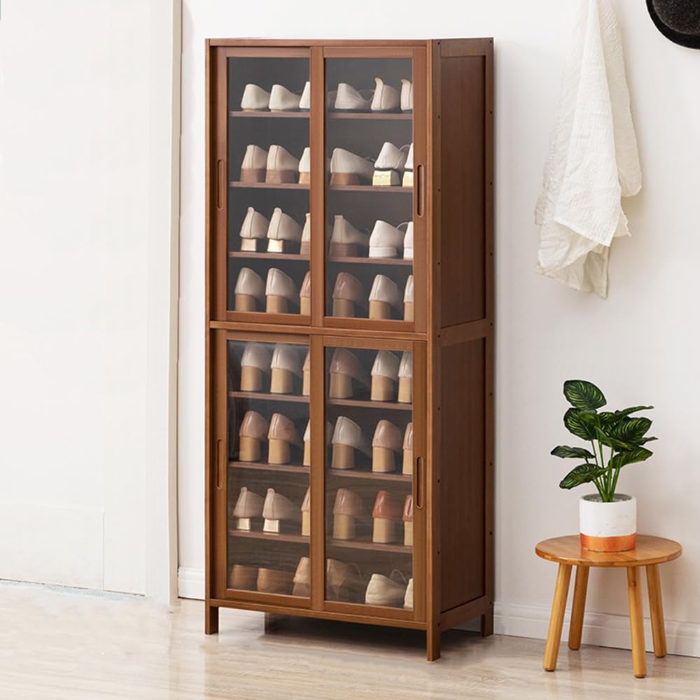 Meuble à chaussures en bambou autoportant à 4/8 niveaux pour gain de place
