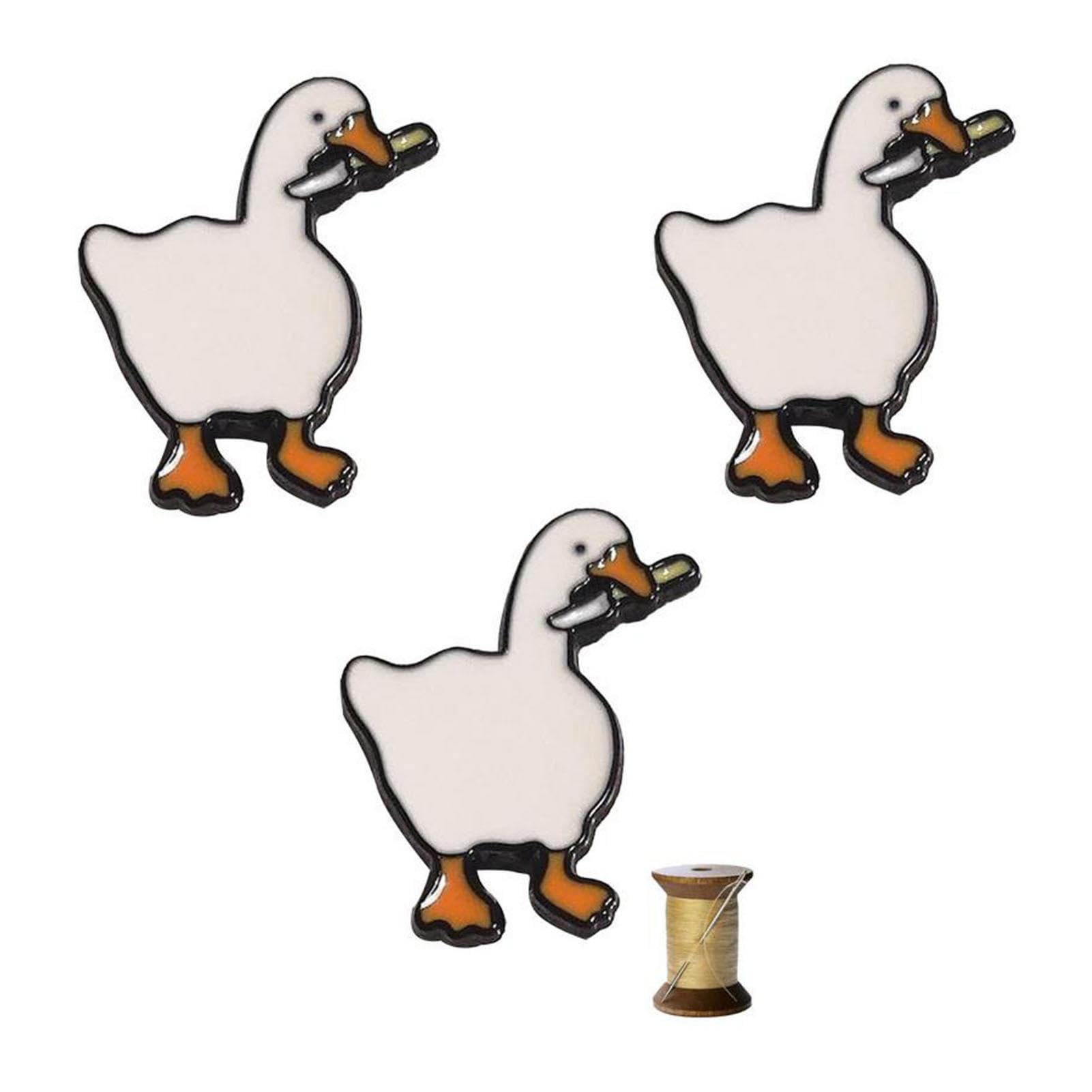 3 x G-OOSE Needle Minder, Needle Keeper, G-OOSE Needle Minder for cr-OSS s-titch, Funny Enamel and Magnetic Needle Nanny for cr-OSS s-titch, Sewing, Embroidery, and Needlework Accessories