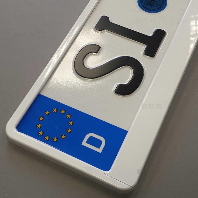 Utal Intense number plate holder, 74/483/EWG, white, high gloss (2