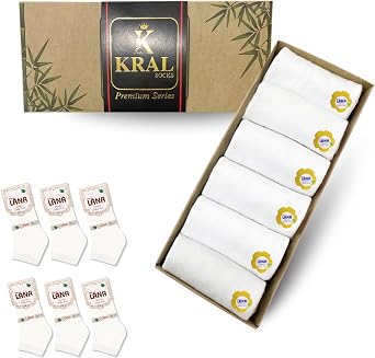 Kadın Bambu Patik Çorap – 6 Çift, Dikişsiz, Nefes Alır, Kaymaz Yapı – Hediye Kutulu Set (beyaz)