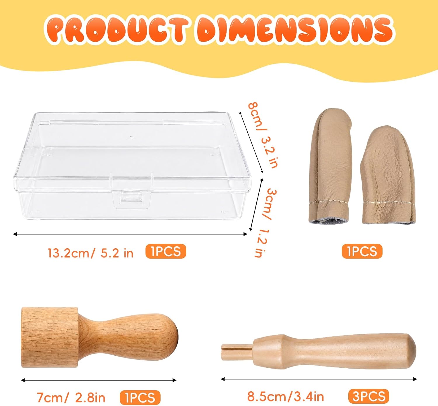 Needle Felting kit Tool Set - 8-Needle Wood Handle Wool Felt Stitch Punch Tool, Includes Single Needle Holder, Finger Cots & Storage Case - Essential Accessories for Needle Felting & Wool Crafting