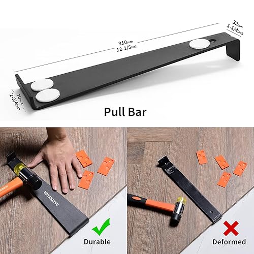 Miniatura 3 de Dandeeler - Kit de instalación de herramientas de suelo laminado de 45 piezas con bloque de roscado de maza, espaciadores de barra de tracción y 2