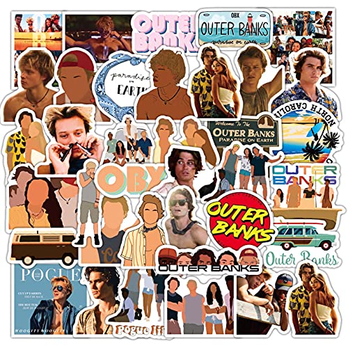 50pcs Outer Banks Stickers Waterproof Stickers Suitcase Guitar Luggage Trolley Phone Car Decorative Decal Laptop Stickers Decals