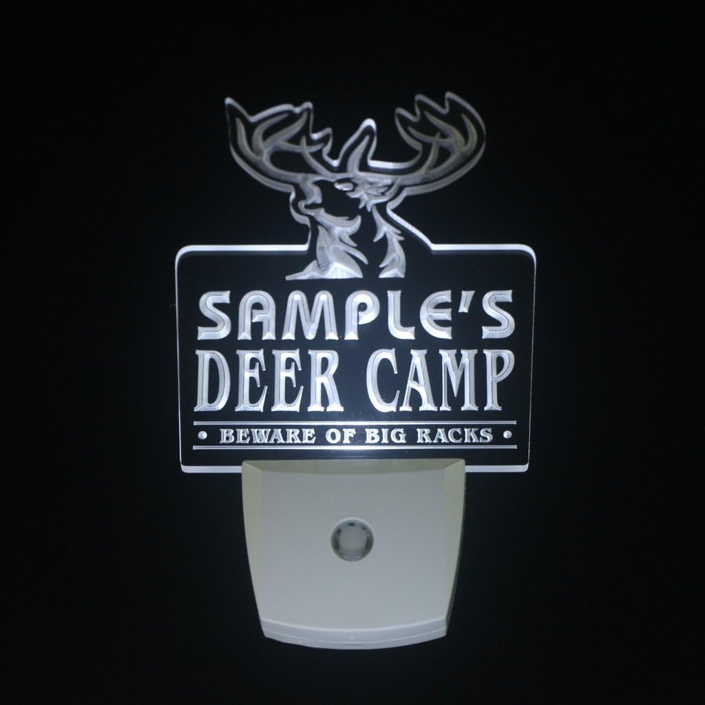 ADVPRO wstu-tm Name Personalized Custom Deer Camp Big Racks Bar Beer Day/Night Sensor LED Sign