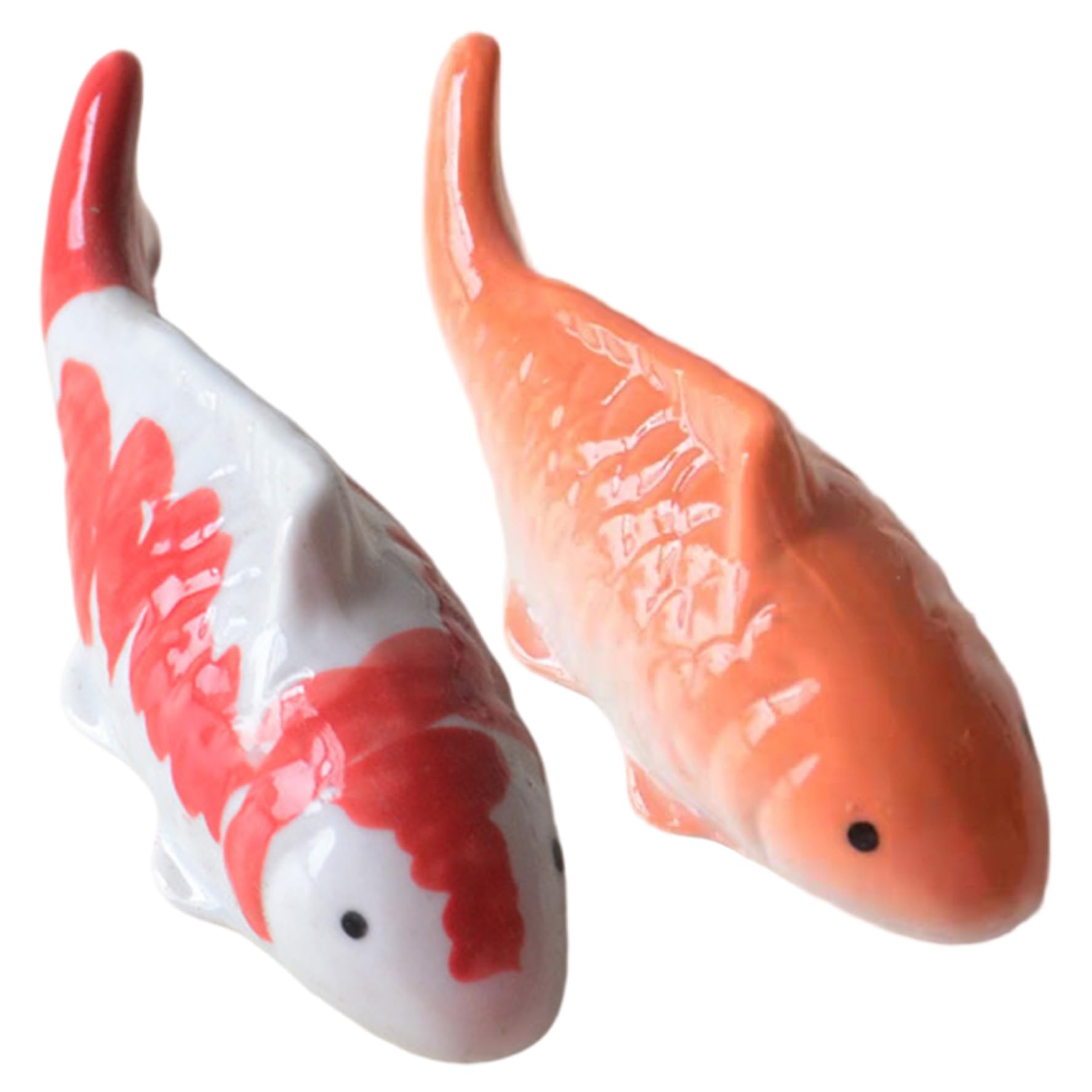 Lawnrden Ceramic Floating Fish, Aquarium Goldfish Koi, 2PCS Fish Floatable Figurines for Tank Fairy Garden Pond Underwater Tea Pet Decor