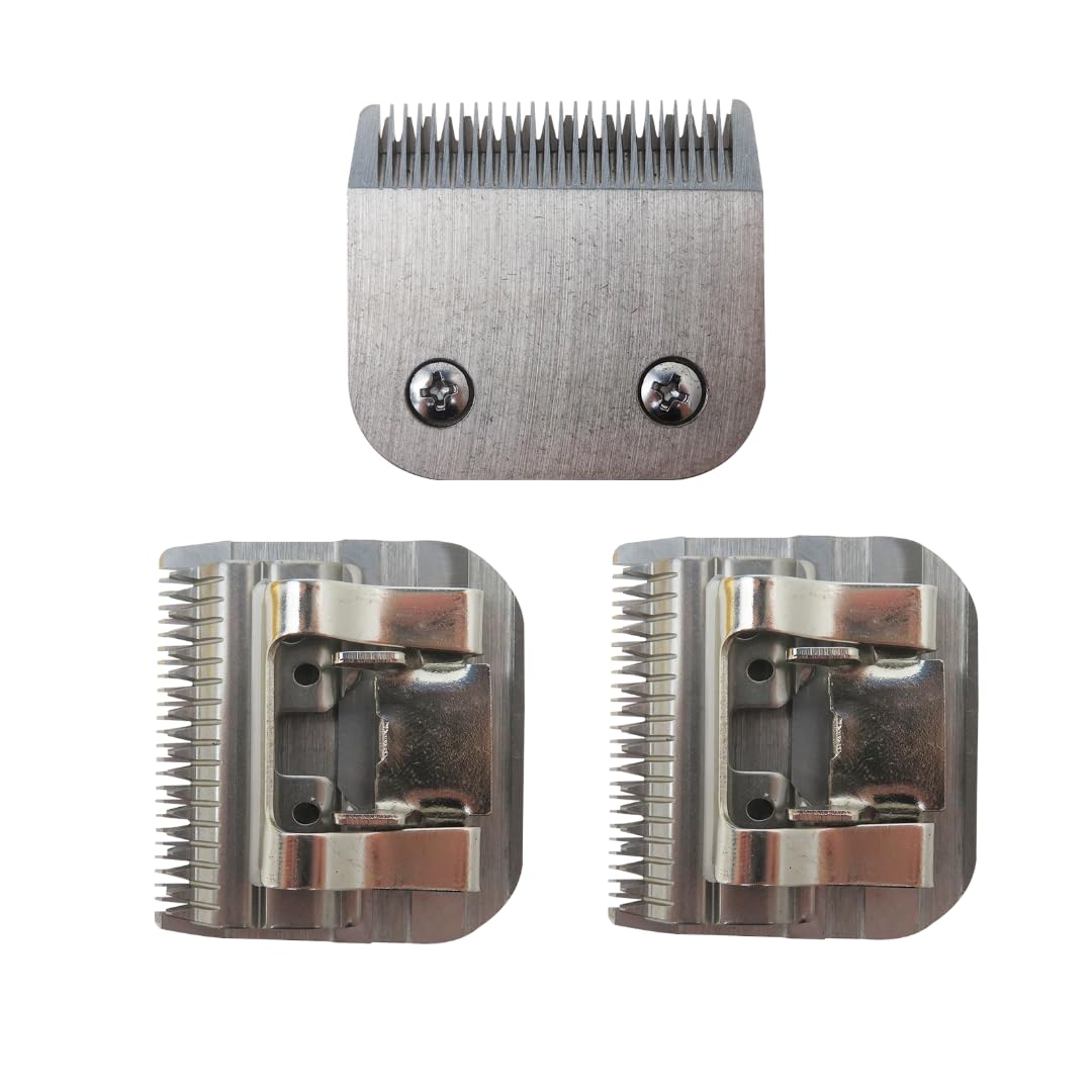 INGQI 3 Pcs 10 Blade Dog Grooming Replacement Blades Compatible for Andis Clippers/Oster A5/Wahl KM, Stainless Steel Blade, Size-10, 1/16-Inch Cut Length (64315)