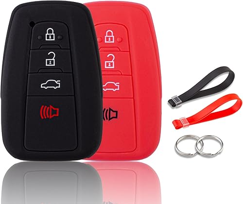 BE - Funda para llavero Toyota, Camry de silicona con llavero compatible con Toyota Highlander Camry Avalon CHR Corolla RAV4 Prado Prius 4Runner
