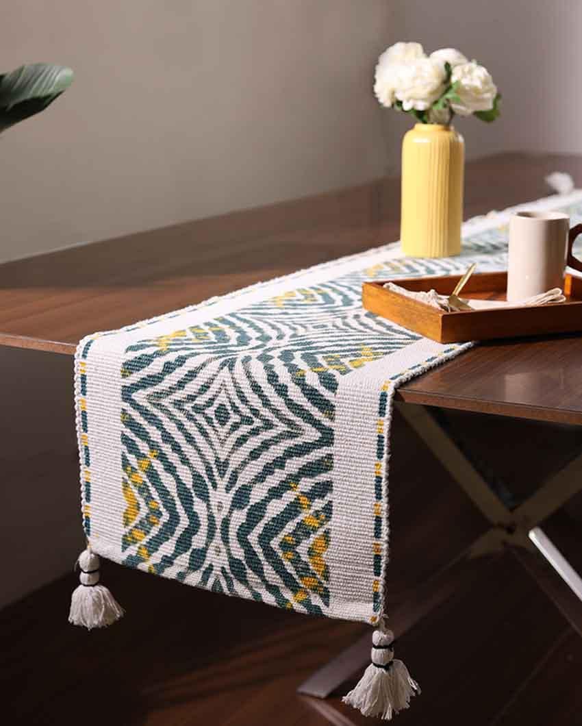 Elegant Cotton Table Runner - White -18