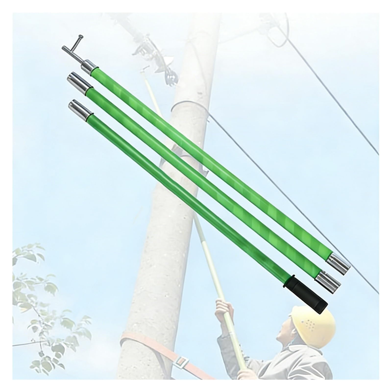 GTHTUHFD High-Voltage Insulated Rescue Pole, Lightweight Rescue Pole Against Electric Shocks, For Electrical Safety Tools, Insulated Rescue Hook,Green-2-Section2m/6.6ft