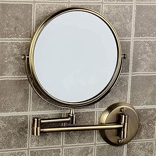 Specchi da bagno Specchio doppio rotondo da 8 pollici 3 X Specchi ingranditori di specchio da bagno pieghevole Specchio da parete in bronzo in ottone