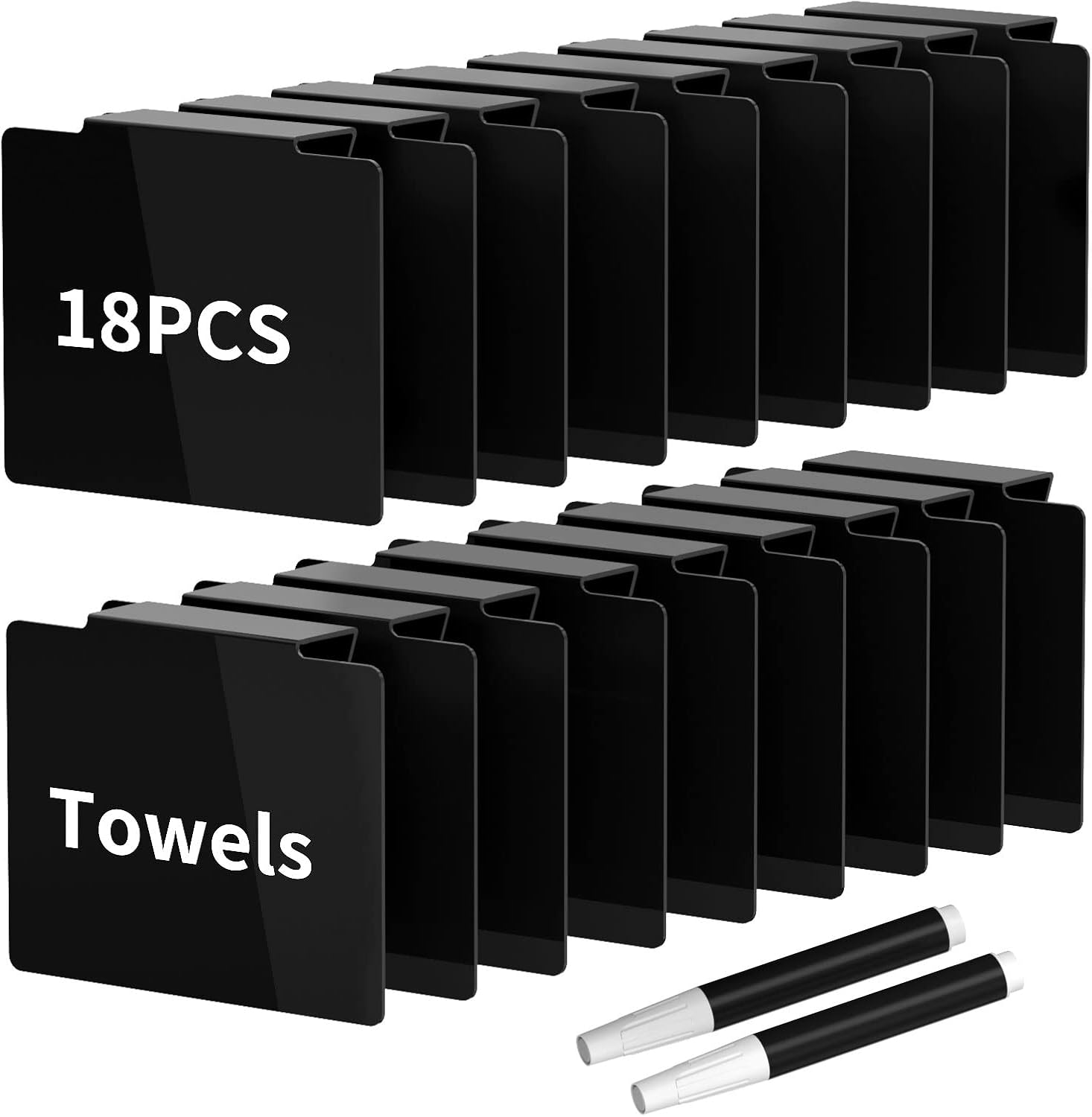 AITEE 18 Pieces Acrylic Basket Bin Label Clip, Removable