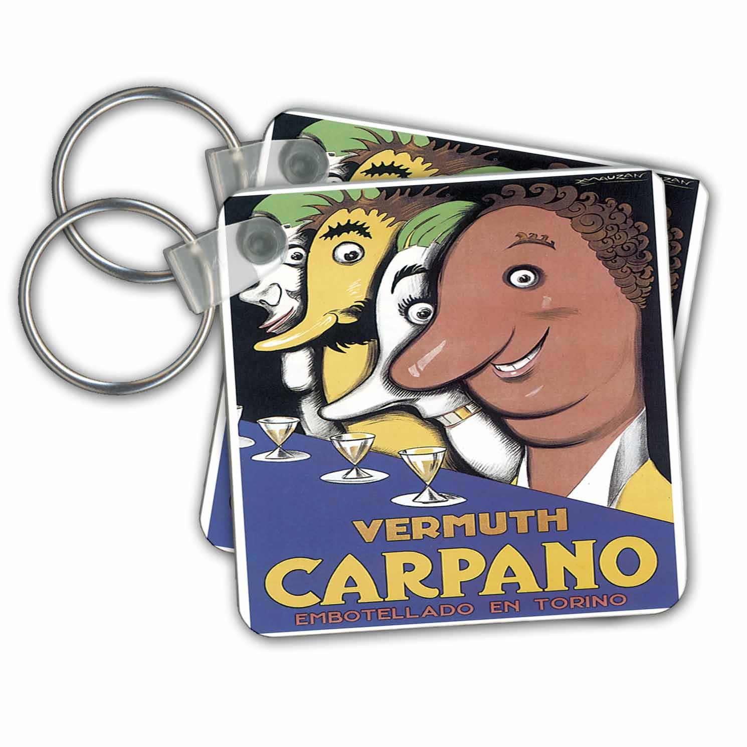 3dRose Key Chains Vintage Carpano Vermuth Advertising Poster (kc-129944-1)