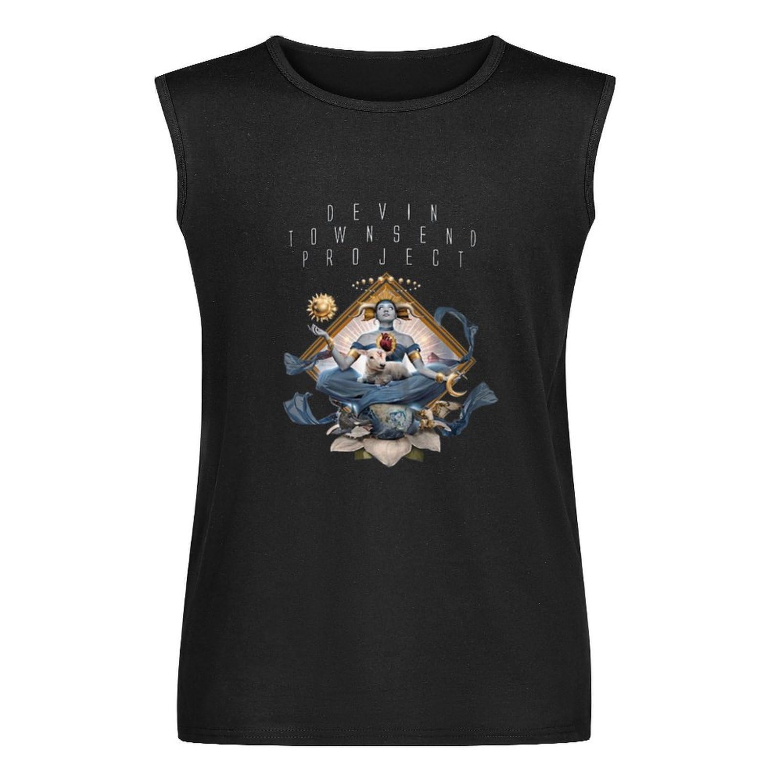 Devin Townsend Project Transcendence Mens T-Shirt Unisex Sleeveless Tops Black Vest Tank Tee L