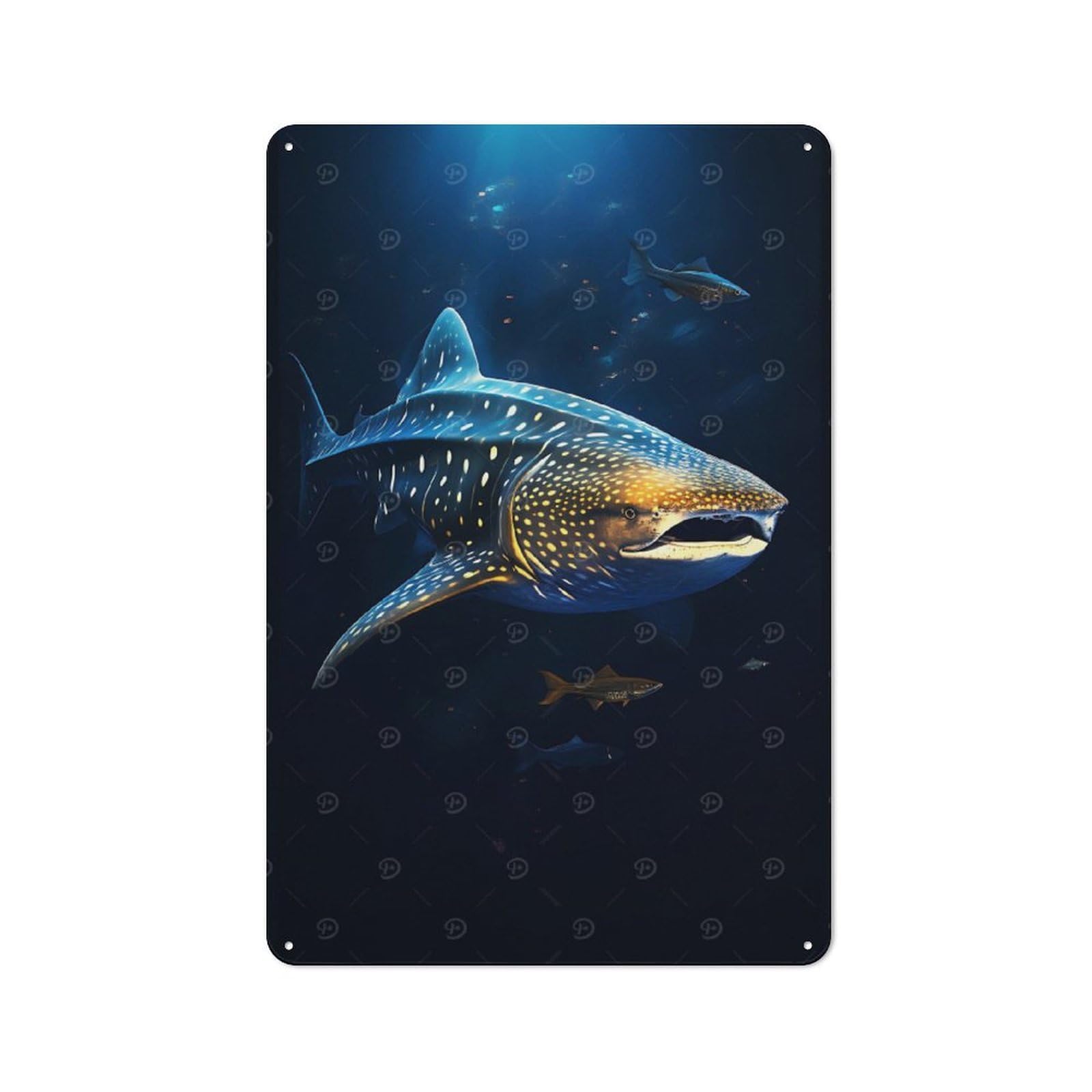 Junmoney Style-15 Whale Shark Underwater(2) Rustic Metal Plaque 30X20cm For Café Or Restaurant, Wall Decor For People Reorganising Café And Restaurant