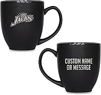 Vista 9 de Rico Industries NCAA Primary - Taza personalizada de 15 onzas, color negro mate, para bebidas calientes o frías Tigres del Estado de Aplastar
