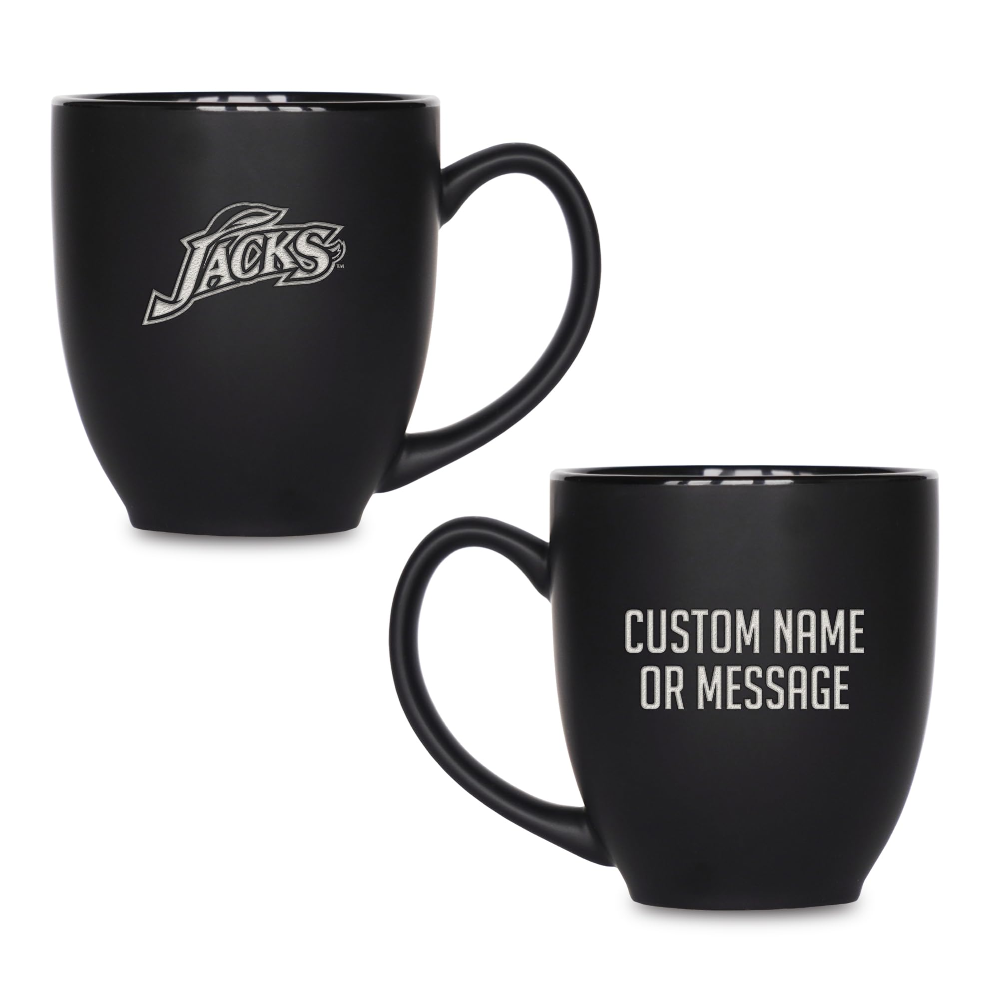 Rico Industries NCAA Primary 15-Oz Personalized Matte Black Bistro Mug - for Hot or Cold Drinks