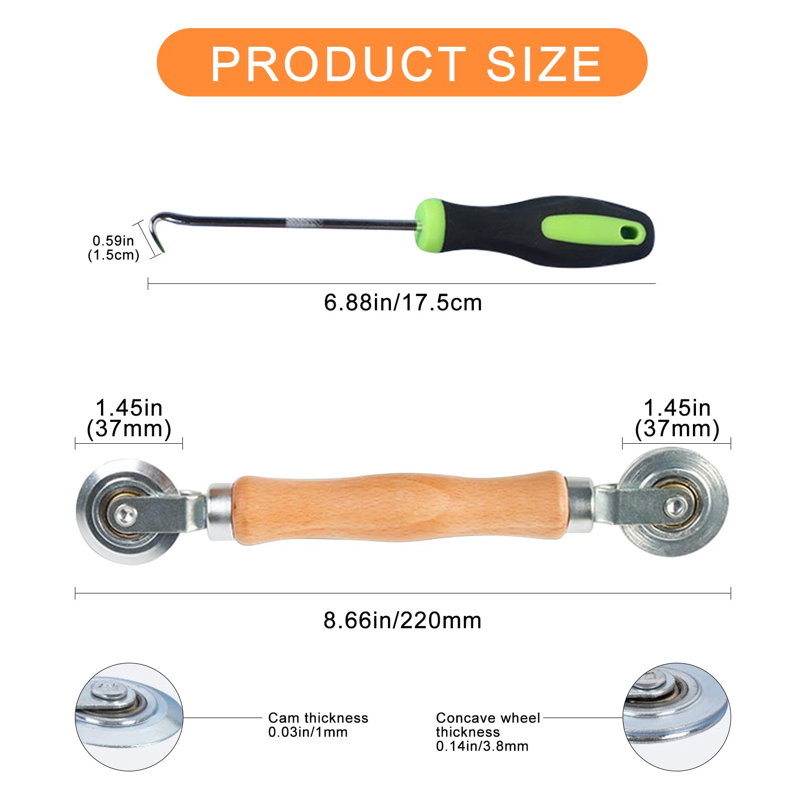 Rullo Per Zanzariera VIVIIHOO Con Manico Legno - Gancio Per Installazione Reti E Guarnizioni Finestre - Foto 7