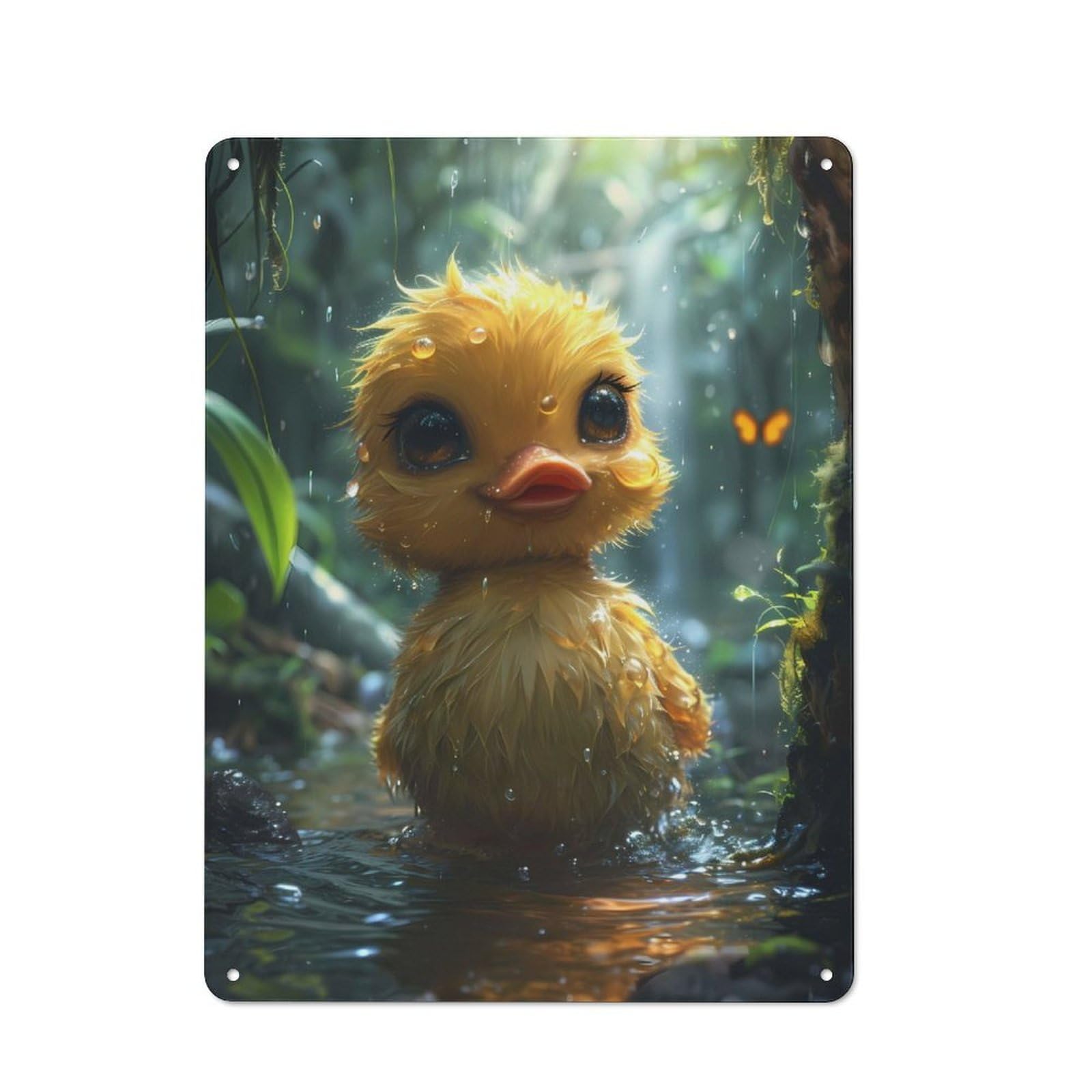 Duckling Cartoon Animal Tin Sign 40x30cm for Hallway Wall, Vintage Wall Decor, for Kitchen, Dining Room And Home Bar Wall Decor