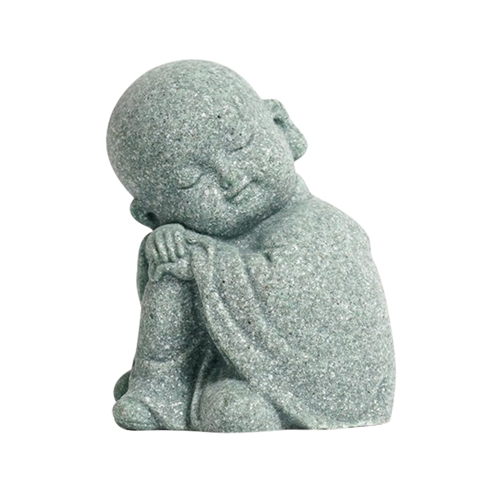 Suxdlan Baby Buddha Statue, Sleeping Buddha, Monks Figurine Decor Sandstone, Sculptures Home Décor Creative Dolls for Zen Buddhism Ornaments Delicate Buda Tiny