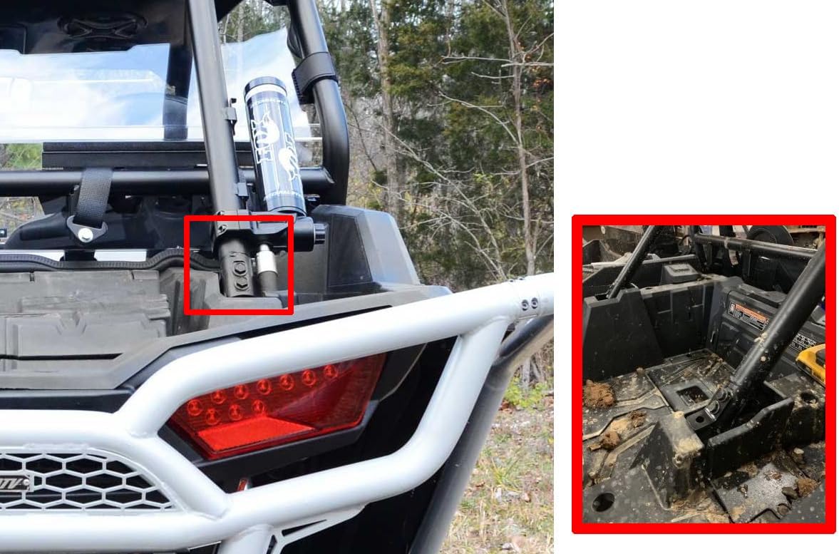 iJDMTOY LED Rear Backup/Reverse/Search Light Compatible with 2014-up Polaris RZR XP 1000, 15-up RZR 900, Include 20W High Power LED Cubes, Rear C-Pillar Mount Brackets & On/Off Switch Wiring Kit