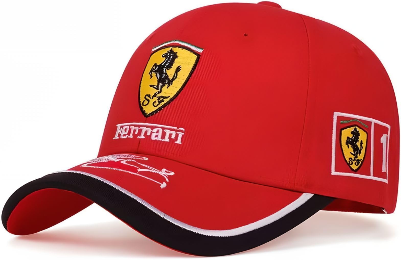 VAPORVERSE Baseball Cap for Ferrari, Car Logo Embroidered Racing Motor Adjustable Sport Baseball Caps Hat Car Gifts Merchandise,Red