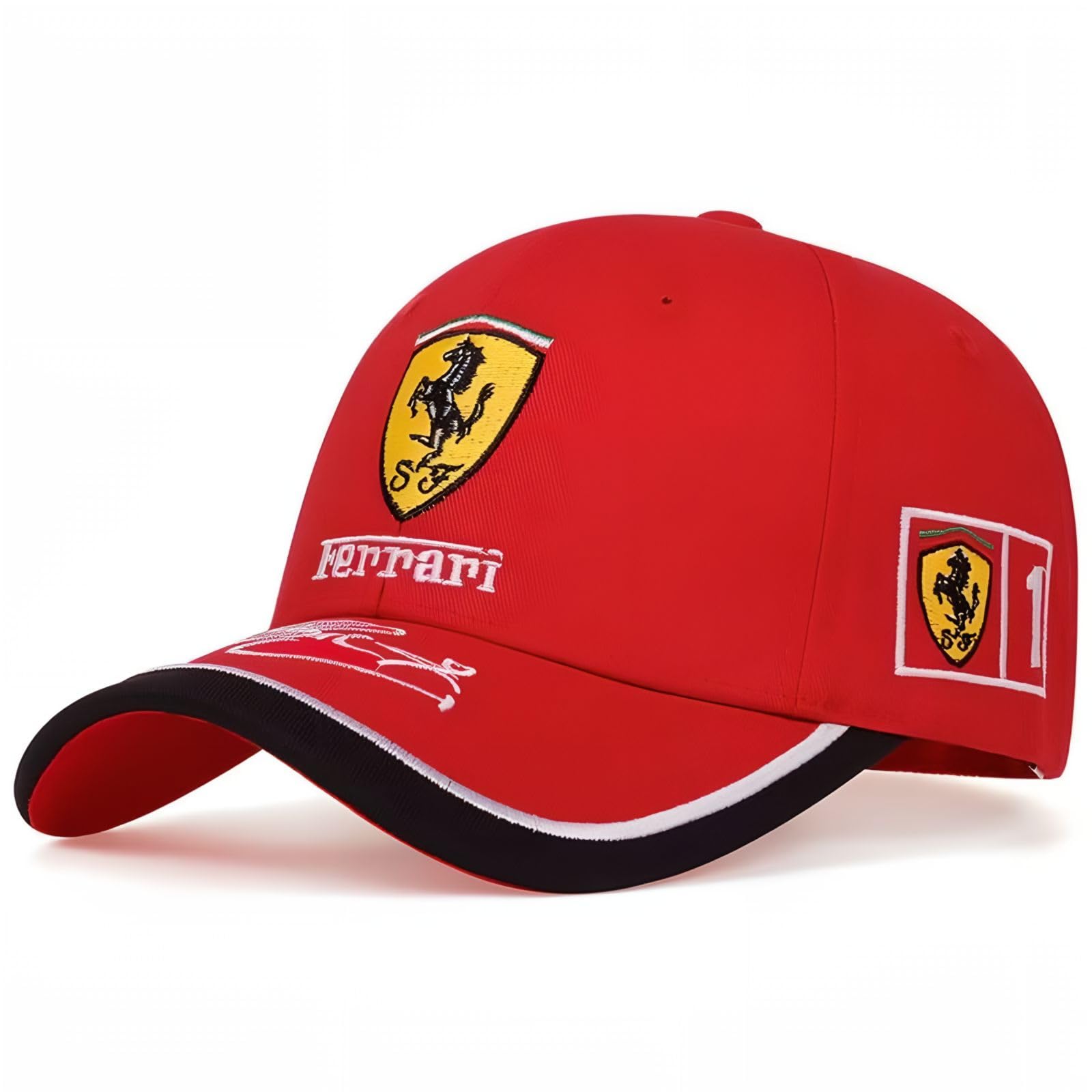 Baseball Cap for Ferrari, Car Logo Embroidered Racing Motor Adjustable Sport Baseball Caps Hat Car Gifts Merchandise,Red