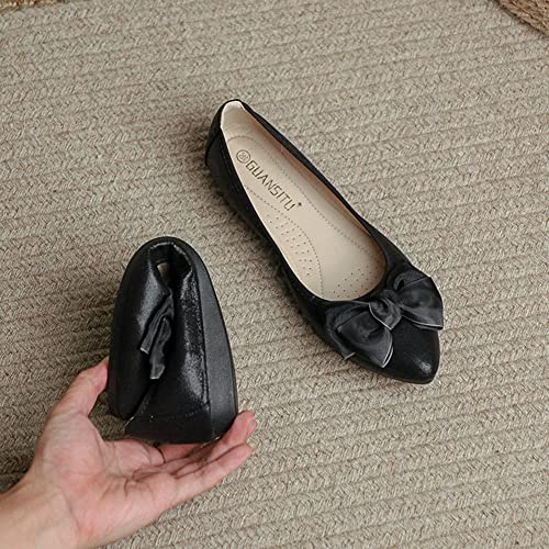 Unifizz Women's Ballet Flat Shoes - Cute Beads Bowtie Wedding Flats Slip on Flats for Women Comfortable2