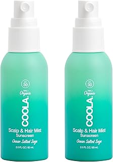 Organic Scalp Spray & Hair Sunscreen Mist with SPF 30, Dermatologist Tested Hair Care for Daily Protection, Vegan and Gluten Free, Ocean Salted Sage, 2 Fl Oz