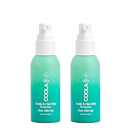 COOLA Organic Scalp Spray & Hair Sunscreen Mist with SPF 30, Dermatologist Tested Hair Care for Daily Protection, Vegan and Gluten Free, Ocean Salted Sage,2 Fl Oz (Pack of 2)